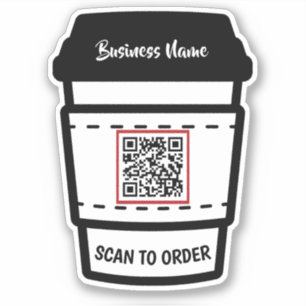 Scan des Kaffeesektors, um QR-Code E-Menü-Aufklebe Aufkleber
