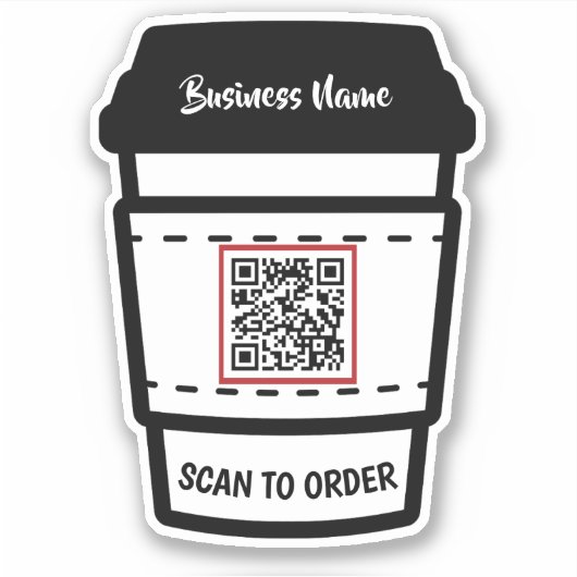 Scan des Kaffeesektors, um QR-Code E-Menü-Aufklebe Aufkleber (Vorderseite)