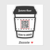 Scan des Kaffeesektors, um QR-Code E-Menü-Aufklebe Aufkleber (Blatt)