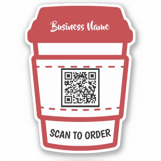 Scan des Kaffeesektors, um QR-Code E-Menü-Aufklebe Aufkleber (Vorderseite)