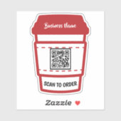 Scan des Kaffeesektors, um QR-Code E-Menü-Aufklebe Aufkleber (Blatt)