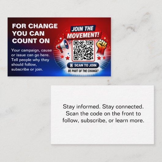 Scan for Change QR Code Design Template Visitenkarte (Vorne/Hinten)