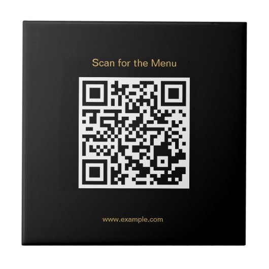 Scan for the Menu Stylish QR Code Ceramic Tile Fliese (Vorderseite)