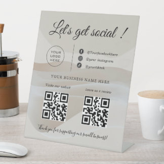 Scan Me/Custom Business QR Code ,Social Media Sign Sockelschild
