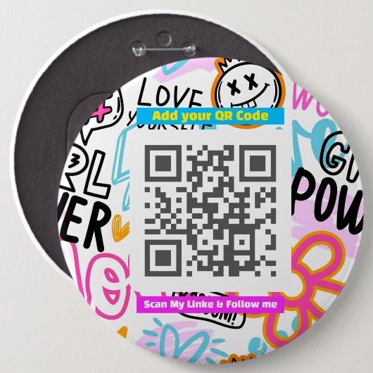 “Scan Me” Fun Accessory for Easy Sharing Button (Vorne & Hinten)