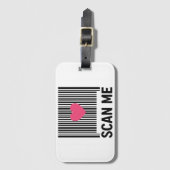 Scan Me - kreativer Strichcode mit Herzdesign Gepäckanhänger (Vorderseite Vertikal)