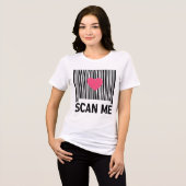 Scan Me - kreativer Strichcode mit Herzdesign Tri-Blend Shirt (Vorderseite voll)