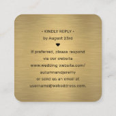 Scan Me QR UAWG Black & Gold Square Hochzeit Begleitkarte (Rückseite)