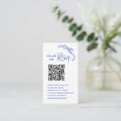 Scan Me UAWG French Blue Wedding QR Code UAWG Begleitkarte (Stehend Vorderseite)