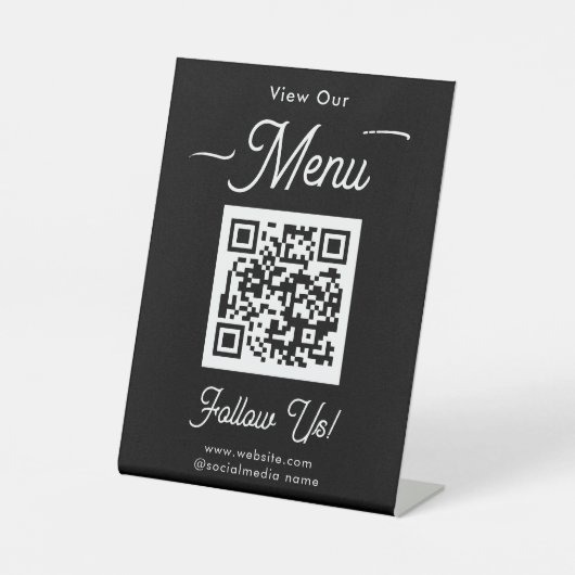 Scan-Menü-QR-Codes Geschäftspodest-Schild Sockelschild (Vorderseite)