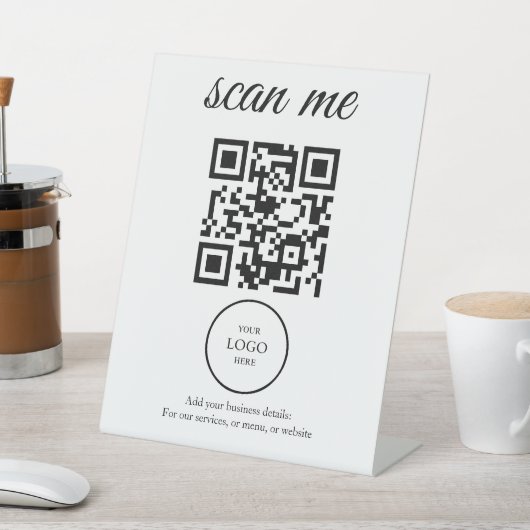 Scan Pay QR Code Business Table Tent Sign Sockelschild (In SItu)