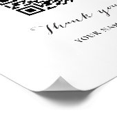 Scan-Pay QR-Code-Zeichen für Hochzeitsurkunde Bar Poster (Ecke)