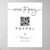 Scan-Pay QR-Code-Zeichen für Hochzeitsurkunde Bar Poster (Vorne)