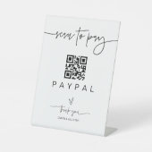 Scan-Pay QR-Code-Zeichen für Hochzeitsurkunde Bar Sockelschild (Vorderseite)