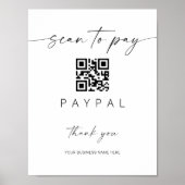 Scan Payment QR Code Sign Mobile Checkout Business Poster (Vorne)