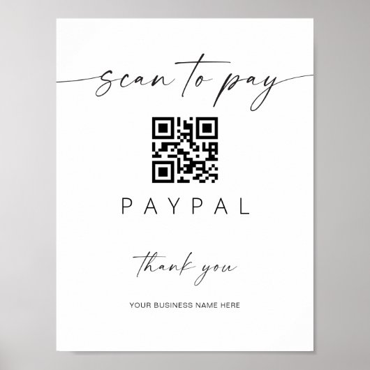 Scan Payment QR Code Sign Mobile Checkout Business Poster (Vorne)