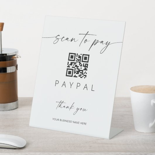Scan Payment QR Code Sign Mobile Checkout Business Sockelschild (In SItu)