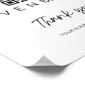 Scan Payment QR Code-Zeichen Hochzeitsgeschäft Bar Poster (Ecke)