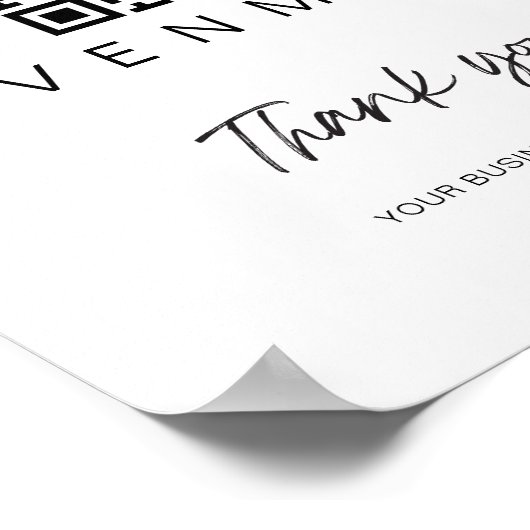 Scan Payment QR Code-Zeichen Hochzeitsgeschäft Bar Poster (Ecke)