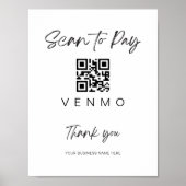 Scan Payment QR Code-Zeichen Hochzeitsgeschäft Bar Poster (Vorne)
