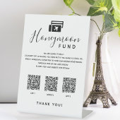 Scan QR Code App Digital Honeymoon Fund Hochzeit Sockelschild