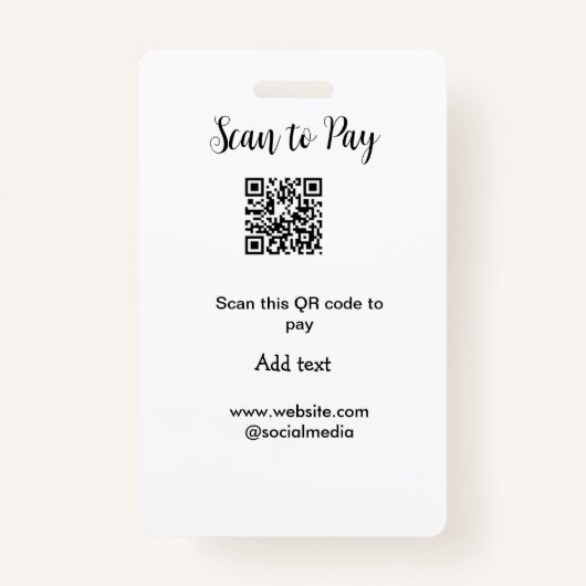 Scan-QR-Code bezahlen Fügen Sie E-Mail-Daten der W Ausweis (Rückseite)