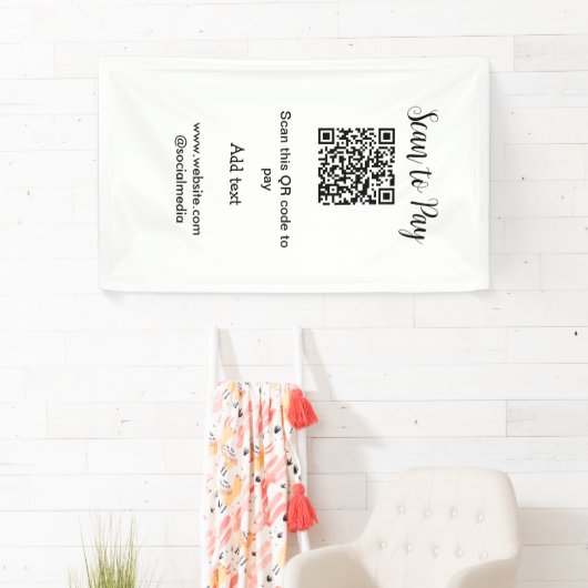 Scan-QR-Code bezahlen Fügen Sie E-Mail-Daten der W Banner (Insitu)