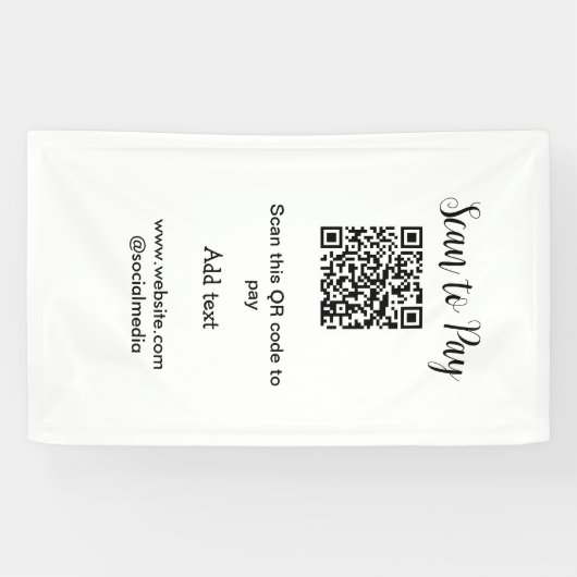 Scan-QR-Code bezahlen Fügen Sie E-Mail-Daten der W Banner (Horizontal)