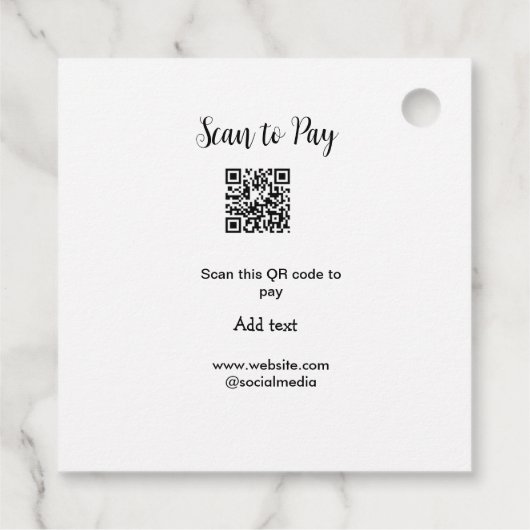 Scan-QR-Code bezahlen Fügen Sie E-Mail-Daten der W Geschenkanhänger (Rückseite)