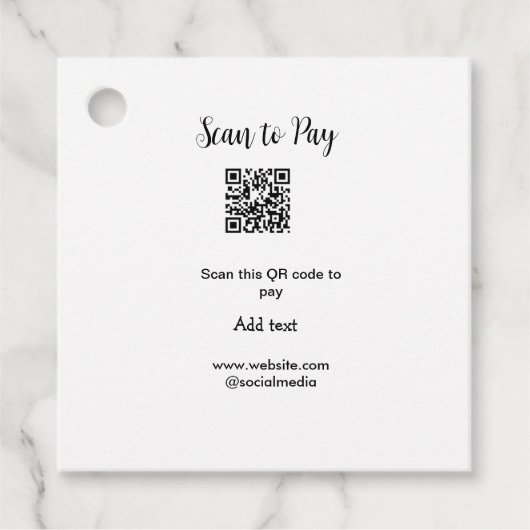 Scan-QR-Code bezahlen Fügen Sie E-Mail-Daten der W Geschenkanhänger (Vorderseite)