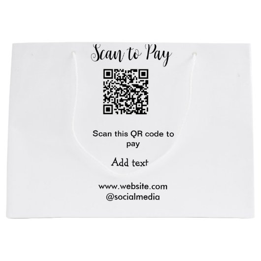 Scan-QR-Code bezahlen Fügen Sie E-Mail-Daten der W Große Geschenktüte (Vorderseite)