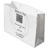 Scan-QR-Code bezahlen Fügen Sie E-Mail-Daten der W Große Geschenktüte (Rückseite Schrägansicht)