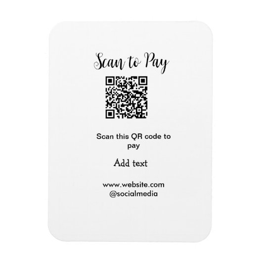 Scan-QR-Code bezahlen Fügen Sie E-Mail-Daten der W Magnet (Vertikal)