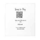 Scan-QR-Code bezahlen Fügen Sie E-Mail-Daten der W Notizblock (Vorderseite)