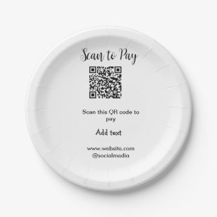 Scan-QR-Code bezahlen Fügen Sie E-Mail-Daten der W Pappteller