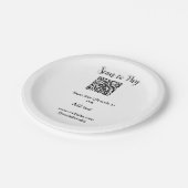 Scan-QR-Code bezahlen Fügen Sie E-Mail-Daten der W Pappteller (Schrägansicht)