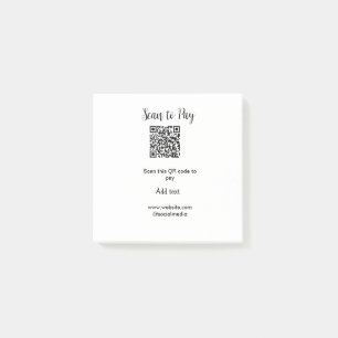 Scan-QR-Code bezahlen Fügen Sie E-Mail-Daten der W Post-it Klebezettel