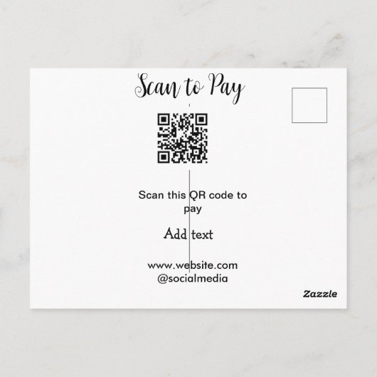 Scan-QR-Code bezahlen Fügen Sie E-Mail-Daten der W Postkarte (Rückseite)