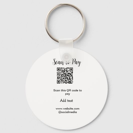 Scan-QR-Code bezahlen Fügen Sie E-Mail-Daten der W Schlüsselanhänger (Vorderseite)