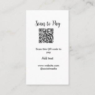 Scan-QR-Code bezahlen Fügen Sie E-Mail-Daten der W Visitenkarte