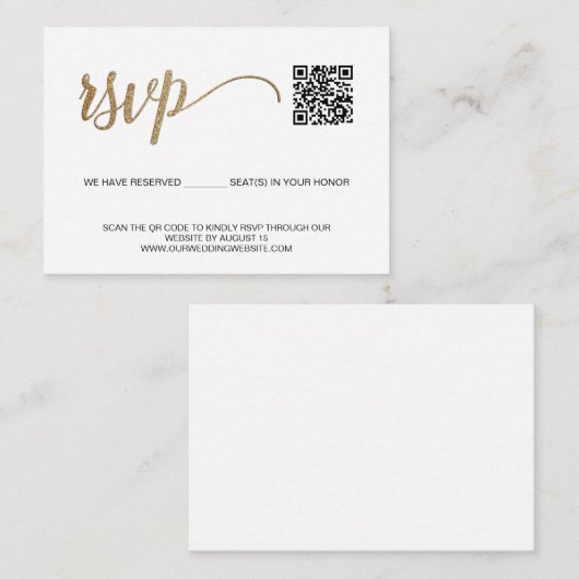 SCAN QR Code Einfach Gold UAWG mit reservierten Pl Begleitkarte (Vorne/Hinten)