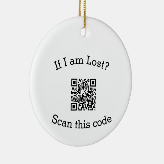 Scan QR code lost found me code pet Keramik Ornament (Rechts)