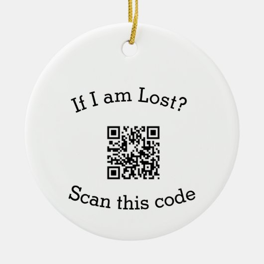 Scan QR code lost found me code pet Keramik Ornament (Vorne)