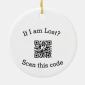 Scan QR code lost found me code pet Keramik Ornament (Hinten)