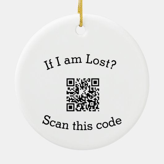 Scan QR code lost found me code pet Keramik Ornament (Hinten)