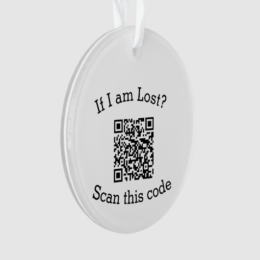 Scan QR code lost found me code pet  Ornament (Vorderseite)
