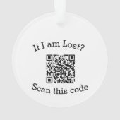 Scan QR code lost found me code pet  Ornament (Rückseite)