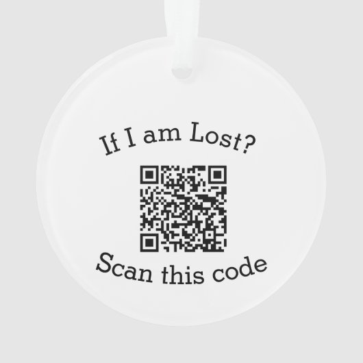 Scan QR code lost found me code pet  Ornament (Rückseite)