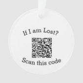 Scan QR code lost found me code pet  Ornament (Vorderseite)