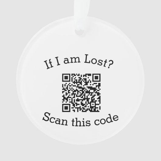 Scan QR code lost found me code pet  Ornament (Vorderseite)